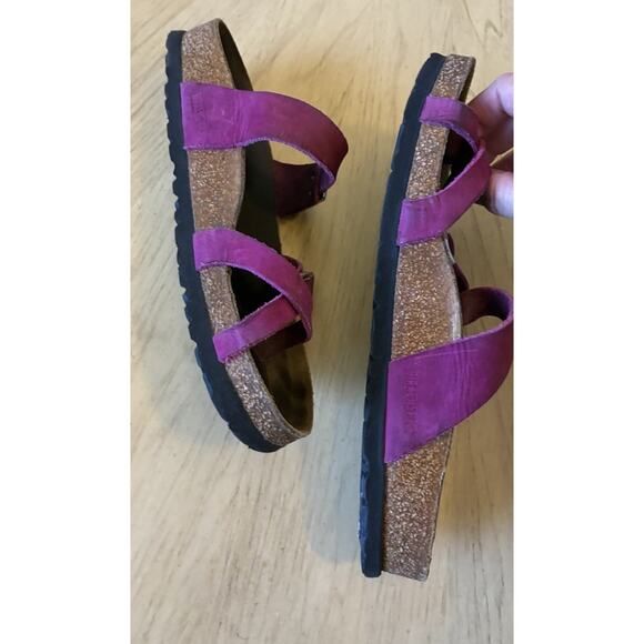 Birkenstock Purple Suede Mayari Oiled Leather Sandals Womens 9-9.5 Fuchsia Boho - Picture 7 of 12